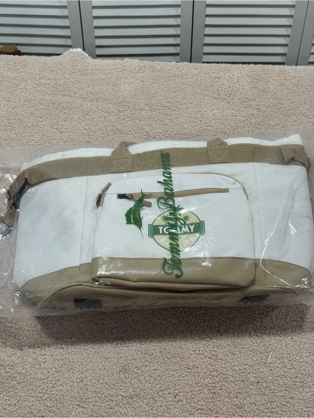 Tommy Bahama Relax Insulated Cooler Bag – Beige/White – New in Plastic